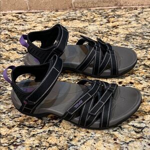 Teva Women's Black and Purple Sandals